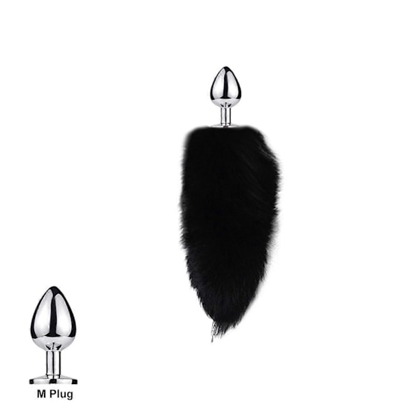 Hale Plug-In Rævehale Kat Små Rekvisitter Ægte Hår Lille Hale Aftagelig Hund Legetøj Sp-WELLNGS Pure Black M