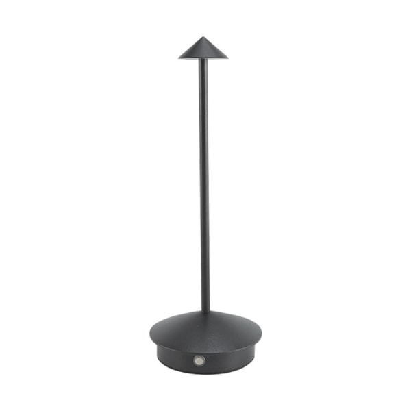 Aluminiumdimbar LED-bordslampa, IP54-skydd, inomhus-/utomhusanvändning, Pluggladdningsbas, H29cm, EU-kontakt - Corten-WELLNGS Black