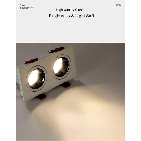 Moderne simpel anti-blænding COB spotlight enkelt/dobbelt LED down light 24W 7W LED spotlight indendørs belysningsarmaturer-WELLNGS 2X7W Black 6000K