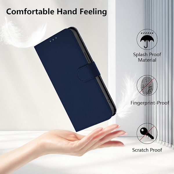 Ensfarvet PU-etui Kompatibelt med Nokia C02-WELLNGS Navy Blue