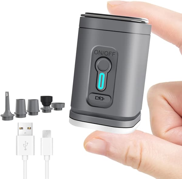 Mini bærbar elektrisk luftpumpe med Type-C interface, hurtig opladning og tømning, velegnet til opbevaring af pool-luftmadrasser black