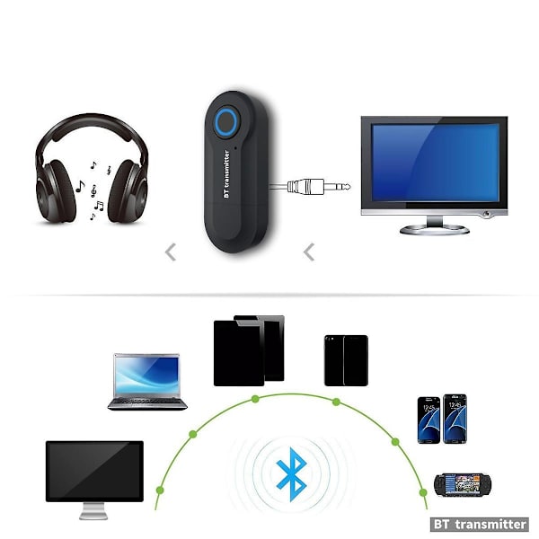 Bluetooth 5.0 -sovitin Langaton ääni Bluetooth -lähetin-vastaanotin PC:lle/TV:lle/Autoon 3,5 mm AUX-musiikki RX-lähetin Adaptador-WELLNGS