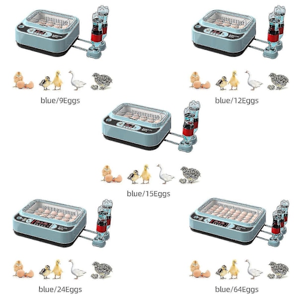 Automatisk Æg Inkubator Controller Digital LED Temperaturstyring Temperatur Fugtighedssensor Æg-WELLNGS 64Eggs