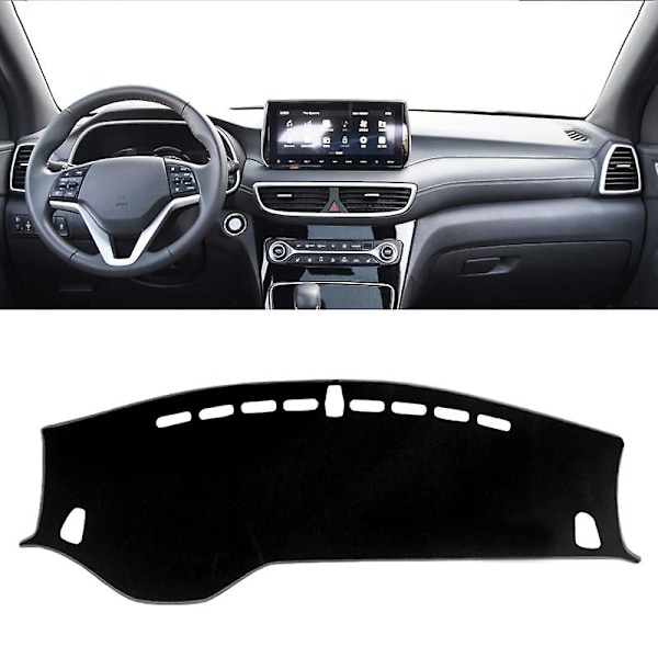 Hyundai Tucson 2015-2020 kojelaudan suojamatto Dash-mat aurinkosuoja instrumenttipaneeli matot anti-uv Hyundai Tucson 2015-2019 autotarvikkeet-WELLNGS 0 LHD Black 2019-2020