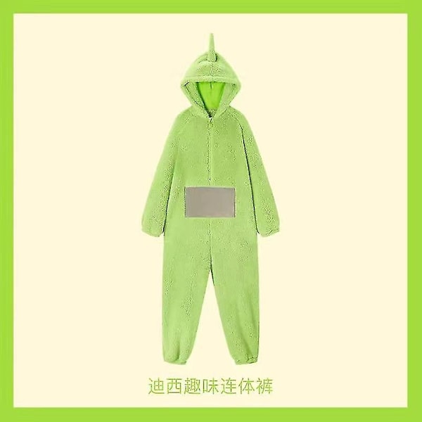2024-unisex Teletubbies Kostymer Disi Onesies Lala Cosplay Pyjamas Vuxna Pyjamas Djur Sovkläder Jumpsuit S-WELLNGS Green M