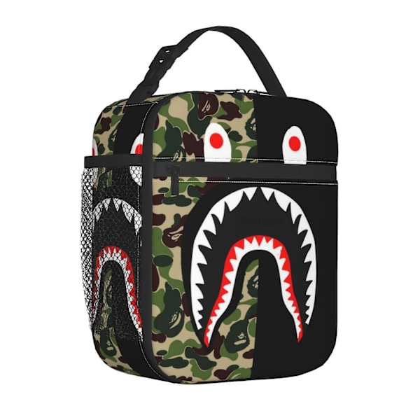 Hip Hop Camouflage Bape Shark Lunch Bag Lunch Box Multifunktionell Återanvändbar Lätt Lunch Bag Tote Box för Flickor Pojkar Tonåringar Vuxna Gåvor-WELLNGS