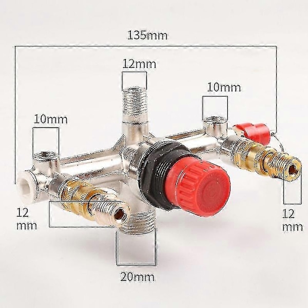 90-120psi Luftkompressormanifold Regulator Tryk Måler Holdbar Afbryder Kontrol - WELLNGS