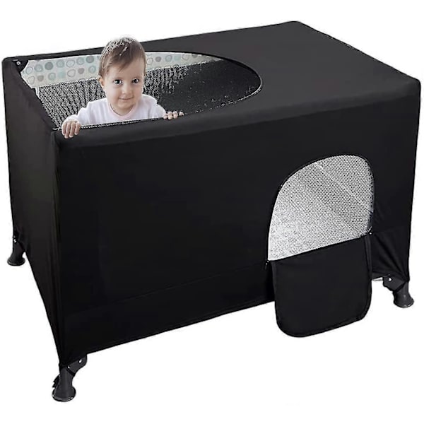 Blackout Crib Cover - Pustende Mesh Sovehette for Reisevogner - Innendørs og Utendørs Bruk - WELLNGS