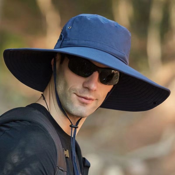 Solhatt For Menn Vanntett Bonie Hat med bred brem Solhatt Fiskehatt For Safari Vandring Strand Hage-WELLNGS khaki