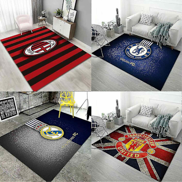 Retro neliömäinen matto pehmeä liukastumaton erittäin imukykyinen matto sopii työhuoneeseen - WELLNGS AC Milan