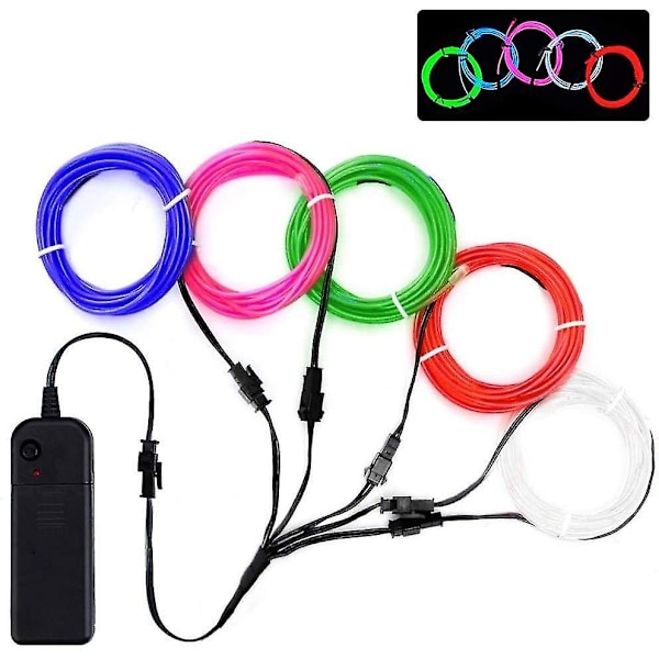 Fleksibel Neon Strobe Elektroluminescent Linje EL Lys Linjesæt (fem farver) - WELLNGS colorful