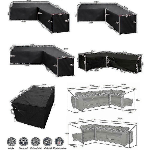 75 Storlekar Vattentäta Utomhus Trädgårdsmöbelskydd Regn Snö Stolsöverdrag - WELLNGS 200*270*82cm