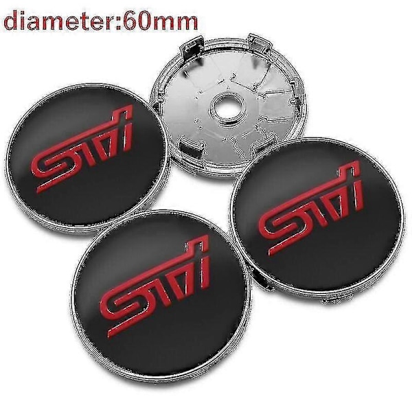 Sæt med 60mm Bil-Stil Hjulkapsler til Subaru Sti Wrx Forester Outback Impreza Legacy Xv Tribeca Tilbehør - WELLNGS A