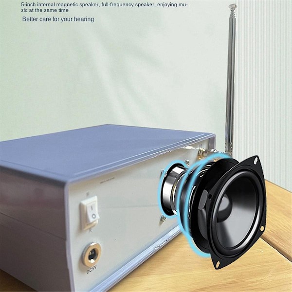 Nyeste Tef6686 Fm Sw/mw/lw Fuld Bånd Radio Dsp Radio Modtager Rds + Batteri Højttaler Oplader Antenne-WELLNGS