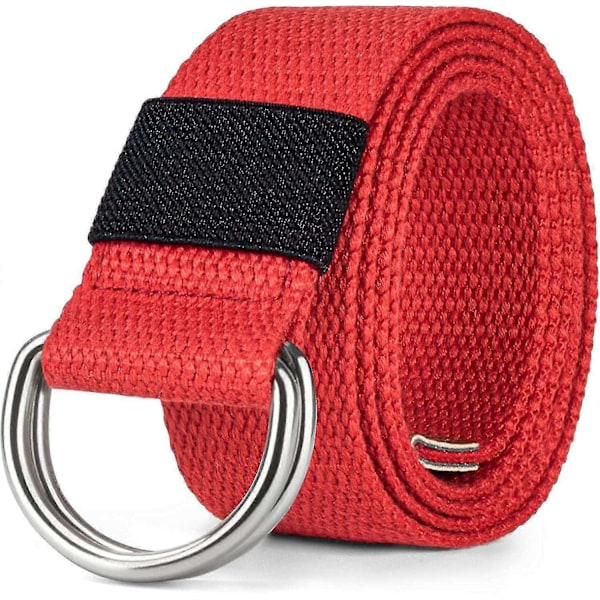 Canvas-vyöt miehille ja naisille - WELLNGS Silver Buckle red waist size 44 47inch