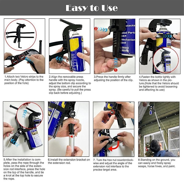 Sprays Can Extension Pole Adaptor Sprayer Extension Pole Adaptor Justerbar Vinkel Sprays Extender Justeringsbeslag B-WELLNGS