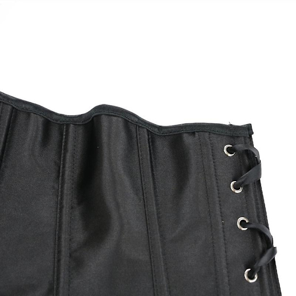 Mimigo Naisten Bustier-Korsetti Yläosa Seksikäs Alusvaatesetti Musta Satiini Vyötärön Kiristäjä -WELLNGS BLACK 3XL