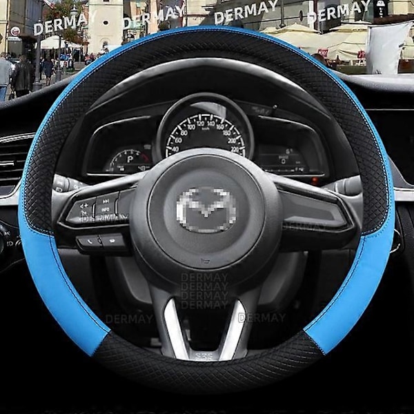 Kompatibel med Mazda CX3 CX4 CX5 CX7 CX9 CX30 CX50 CX60 CX70 CX90 Bilratt Skydd PU Läder Halkfritt Biltillbehör-WELLNGS Blue