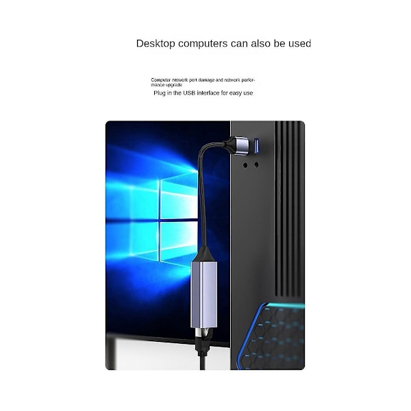 Usb til Rj45 Ethernet-adapter Usb3.0 Pc Internett Usb 1000mbps Nettverksadapter for Bærbar PC/TV-boks-WELLNGS