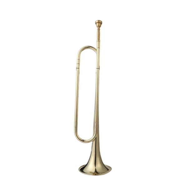 Signalhorn Kavaleritrompet med munnstykke Blåseinstrument Speidertrompet Signalhorn for Kavaleriband Sceneopptreden Nybegynnere Voksne - WELLNGS gold Bb  7C