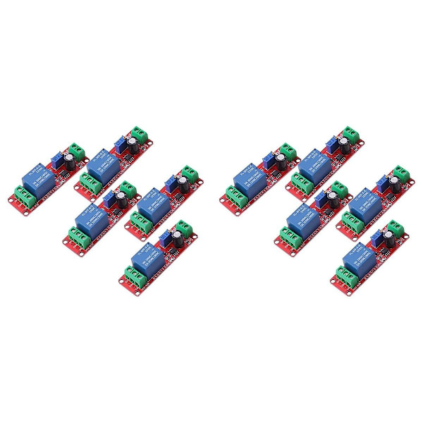 10 stk. NE555 DK555 Timer Switch Justerbar Afbryder Modul Tidsforsinkelsesrelæ Modul DC 12V Forsinkelse Re-WELLNGS