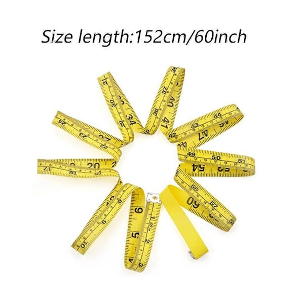Måttband 4-pack, Måttband för kropp Dubbel Skala Måttband för Sömnad, Kropp, Skräddare 150 cm/60 Tum-WELLNGS yellow
