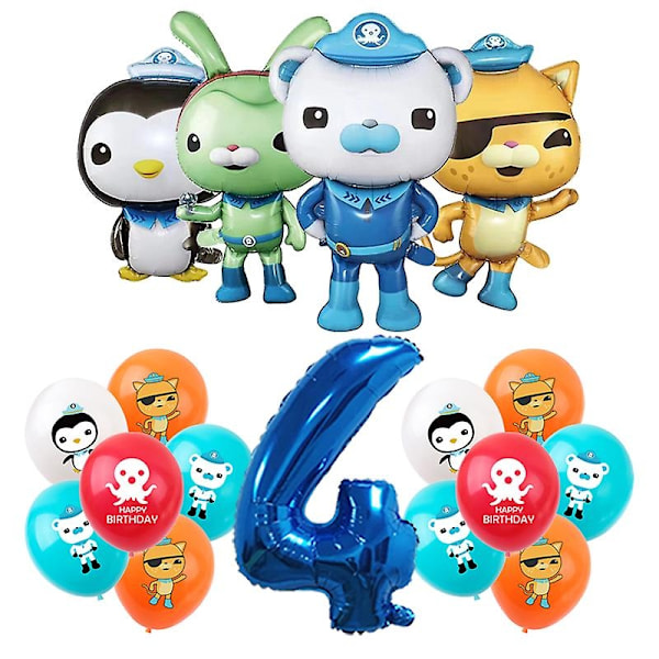 Ny Octonauts födelsedagsfest dekoration för barn latex folie ballong evenemangsförnödenheter engångsbruk bordsartiklar Barnacles Peso bakgrund av hög kvalitet-WELLNGS