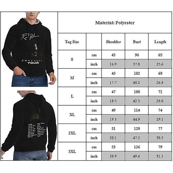 Herre- og damegenser Rod Wave Nostalgia Tour Music 2024 Hoodie High Street Hip Hop hettegenser Jumper Tops Pullovers-WELLNGS L