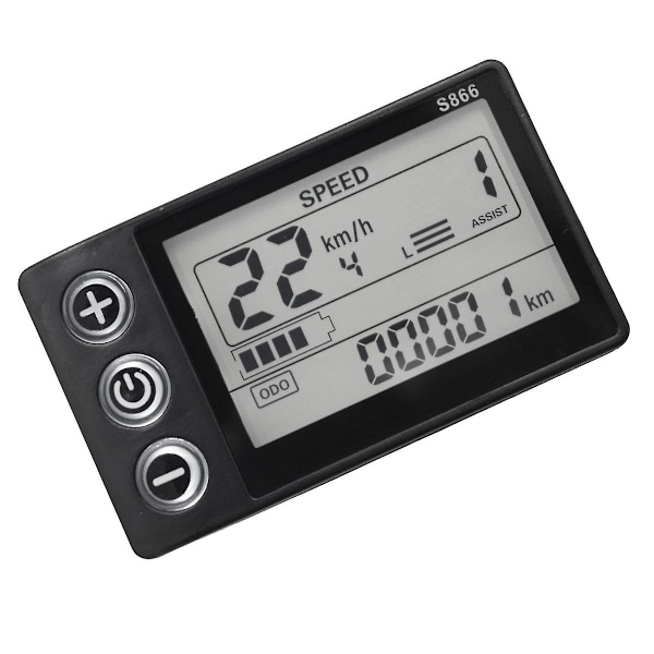 24V 36V 48V 60V S866 Controller Panel Dashboard Waterproof 6PIN Electric Bike LCD Display for Elect-WELLNGS