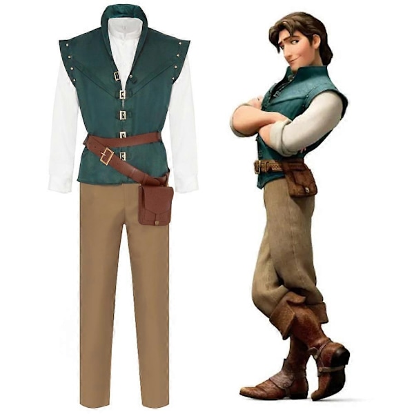 2024 Flynn Rider Tangled Rapunzel Cosplay Kostume Voksen Karneval Uniform Halloween Anime Halloween Kostumer - WELLNGS S