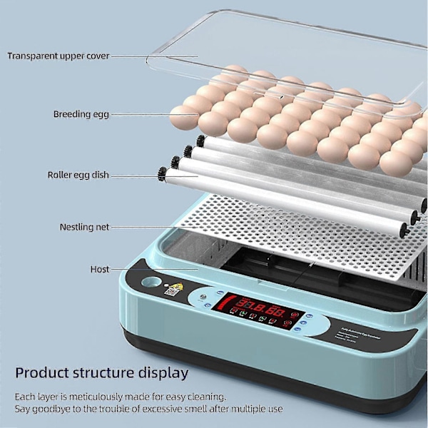 Automatisk Æg Inkubator Controller Digital LED Temperaturstyring Temperatur Fugtighedssensor Æg-WELLNGS 15Eggs