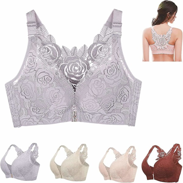 Floral Secrets Comfort Rose -rintaliivit, Comfort Rose Lift -rintaliivit, Rintaa kohottava, langaton ja saumaton rintaliivi Cy-WELLNGS Milk Gray 38C