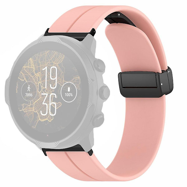 24mm silikonihihna Suunto Spartan Sport Wrist HR Baro/ Suunto 7 -kellolle (paksu jousipuikko) - WELLNGS Pink