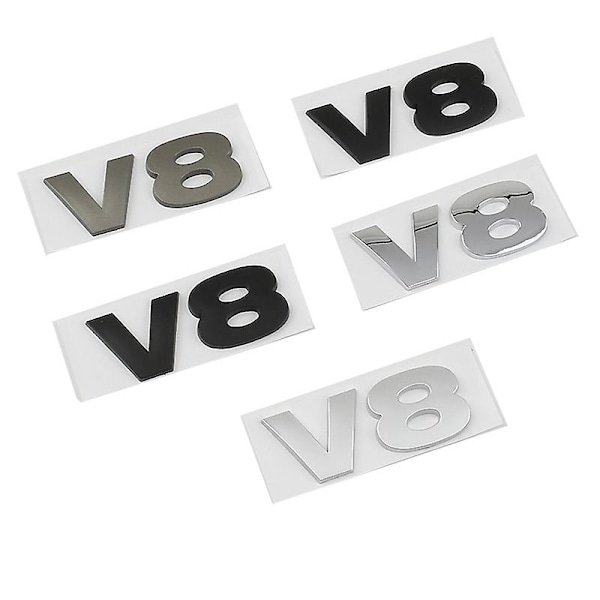 3d Abs Hse V8 Bogstaver Bil Bagagerum Fender Mærke Emblem Dekaler Mærkat til Land Rover Range Rover Sport Vogue Discovery 4-WELLNGS V8-Gloss Silver