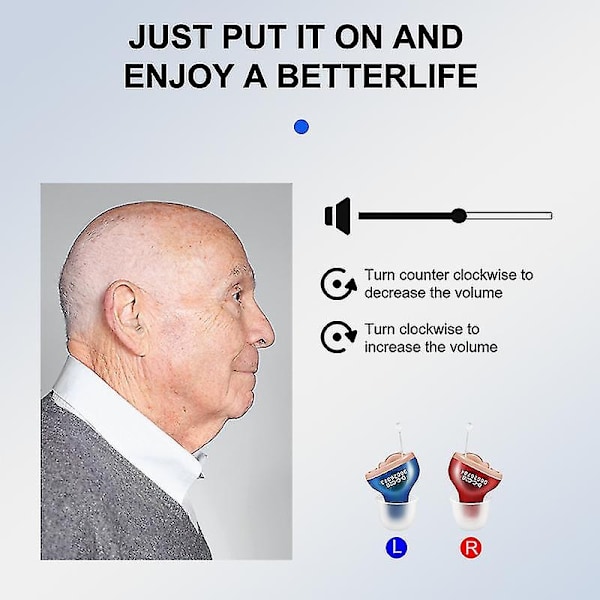 Høreapparater Audifonos T12 for døvhet/eldre Justerbar Mikro Trådløs Mini Størrelse Usynlig Høreapparat Ørelydforsterker-WELLNGS Skin-Right-ear