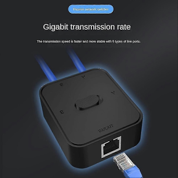 Gigabit-verkkokytkentä RJ45 -kytkimellä, verkkojakojohdon jatke, valitsin, ilmainen virtalähde, 2-tie - WELLNGS