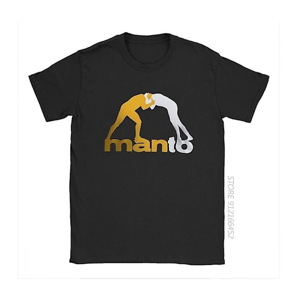 Ny MANTO brasiliansk Jiu Jitsu T-skjorte for menn med svart trykk - T-skjorte for menn - Hot Tee Streetwear-Woe253-WELLNGS M