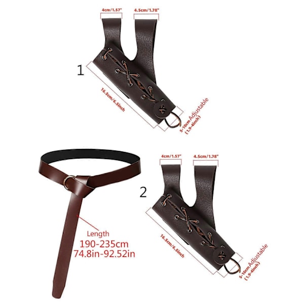 Renessanssivyö Miekka Tikarit Sammakko Kotelo Nahat Miekka Kotelot Halloween Ritari Merirosvo Merirosvo Soturi Puku Lahja vyö tuppi ruskea-WELLNGS scabbard black