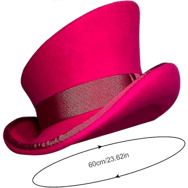 Epäsymmetrinen silinterihattu, villahattu, naisten, miesten, unisex-hattu, steampunk-hattu, silinterihattu, muoti, nauhakoristeinen hattu, päänsuoja miehille - WELLNGS Grey