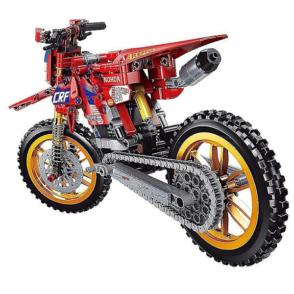 1:8 Tekninen huipputekninen moottoripyörä Motocross Crf -malli Rakennuspalikat Maastoauto Moto Moc -palikat Lahjat Diy Lelut Lapset Pojat-WELLNGS 565PCS