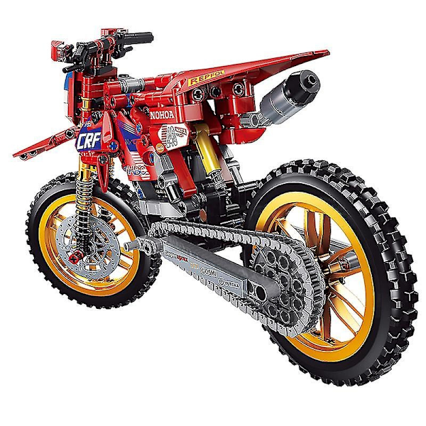 1:8 Teknisk High-Tech Motorsykkel Motocross Crf Modell Byggesteiner Off-road Bil Moto Moc Klosser Gaver Diy Leker Barn Gutter-WELLNGS 565PCS