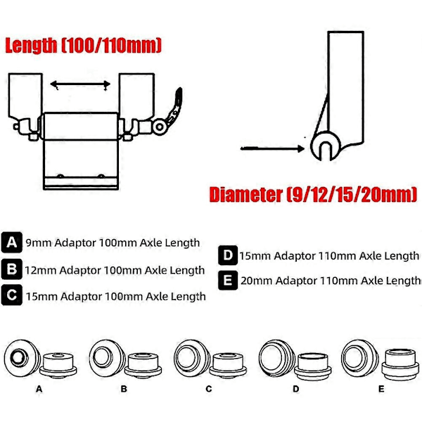 Imuri-pyörätelineen sovitin, sopii auton katon imukuppipyörätelineille, halkaisija 15 mm, akselin pituus 110 mm - WELLNGS