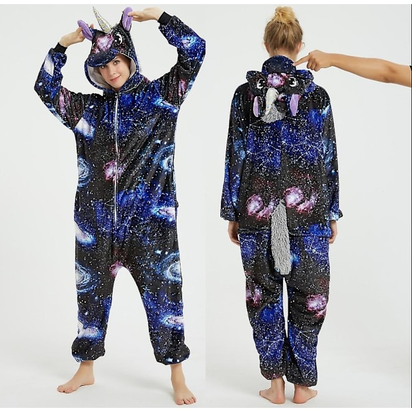 Unisex Flanellieläin Pyjama Yksikokoinen Pyjama Huppari Pyjamajuhlat Roolipeli Eläin Yksikokoinen Pyjama - WELLNGS S
