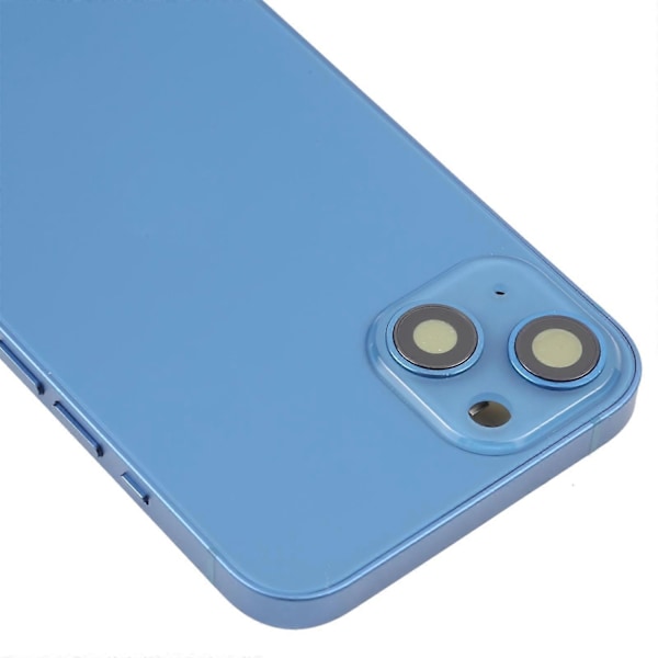 iPhone 13:n akkukotelon takakansi sivunäppäimillä, korttikelkalla, virta- + äänenvoimakkuusjoustokaapelilla ja langattomalla latausmoduulilla - WELLNGS Blue
