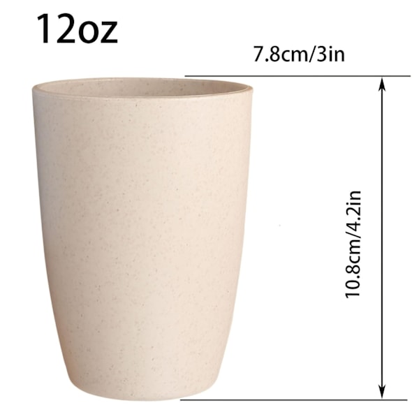 5 st, Oöppnabar mugg av vetehalm (12 oz), återanvändbara dricksmuggar, diskmaskinssäkra muggar, BPA-fria-WELLNGS 5Pcs Colorful