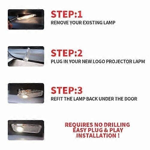 2-4 stk. CREE LED Bildør Logo Projektor Lys Laser Courtesy Puddle Shadow Lampe - WELLNGS 2pcs A