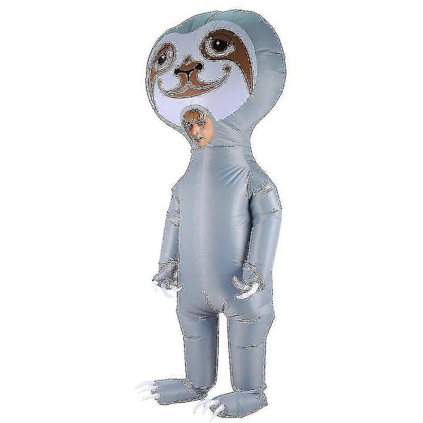 Voksne/Barn 3D Dinosaur Oppblåsbar Kostyme Feriefest Dyremodellering/Rollespill Kostyme-WELLNGS gray sloth 150-190cm