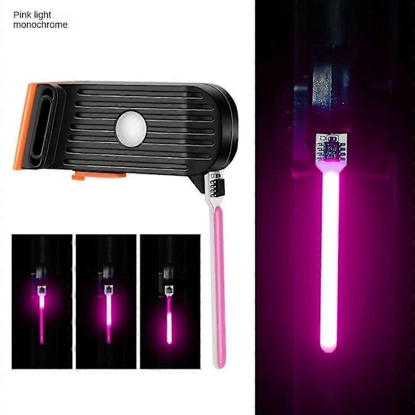 Laddningsbar LED Cykel Baklampa Ultraljus Mountainbike LED Varningslampa Cykellampa Cykel-WELLNGS pink
