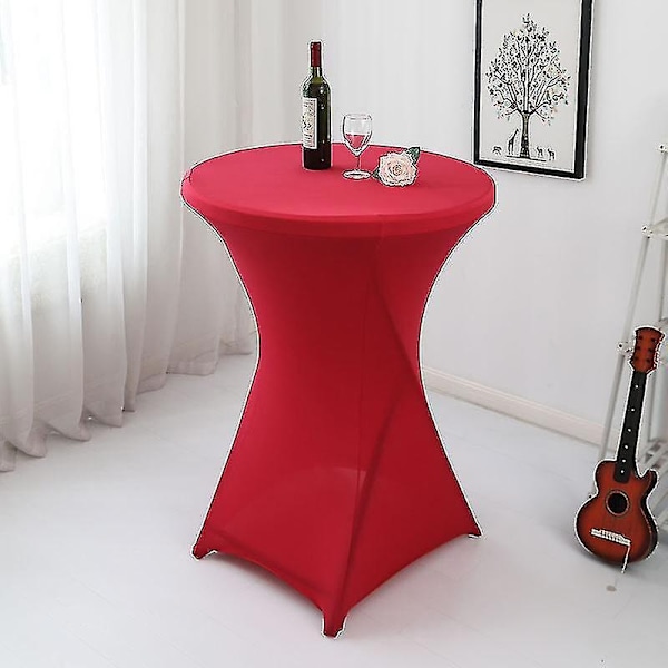Cocktailbordsöverdrag Stretch Spandex Cocktailbordsöverdrag Duk för Bröllop, Bankett och Fest - WELLNGS rose Red 60*110cm