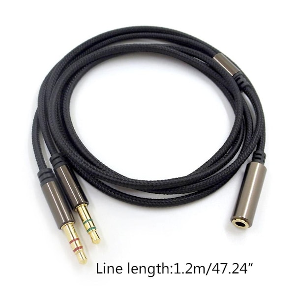 2 i 1 Gaming Headset Lyd- Forleng Ledning Universell Kompatibel Plugg for perX-WELLNGS